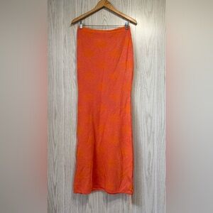Shein Bea PAP 21 Raccolta Carta Orange Shimmer Maxi Skirt Size 8/10 NWT